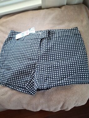 Vineyard Vines Navy and White Polka Dot Jean Shorts